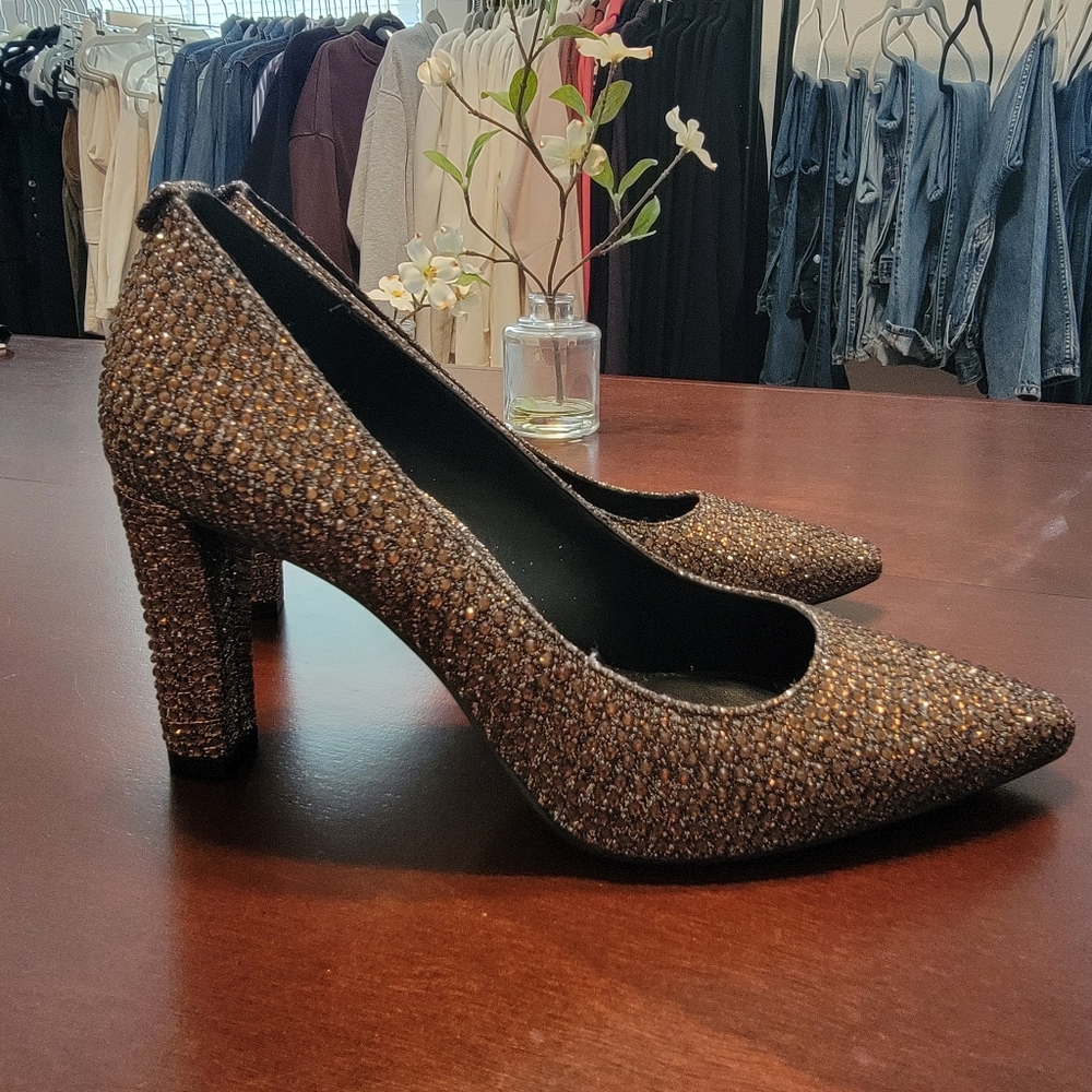 Michael Kors Abbi Flex Pumo Glitter Heels Size 7